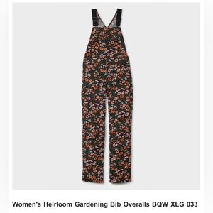 Duluth Heirloom Gardening Floral Bib Overalls - Black with Multicolor Floral
